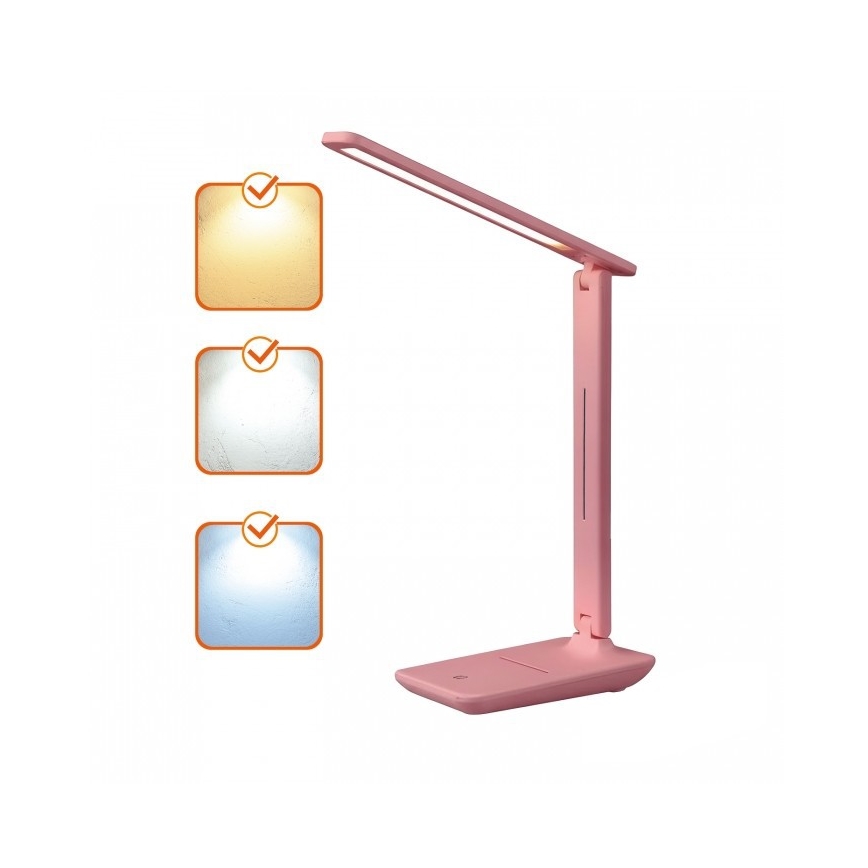 LED Stmívatelná stolní lampa NOBLITE N LED/7W/230V 3000/4000/6500K růžová