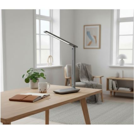 LED Stmívatelná stolní lampa NOBLITE N LED/7W/230V 3000/4000/6500K šedá