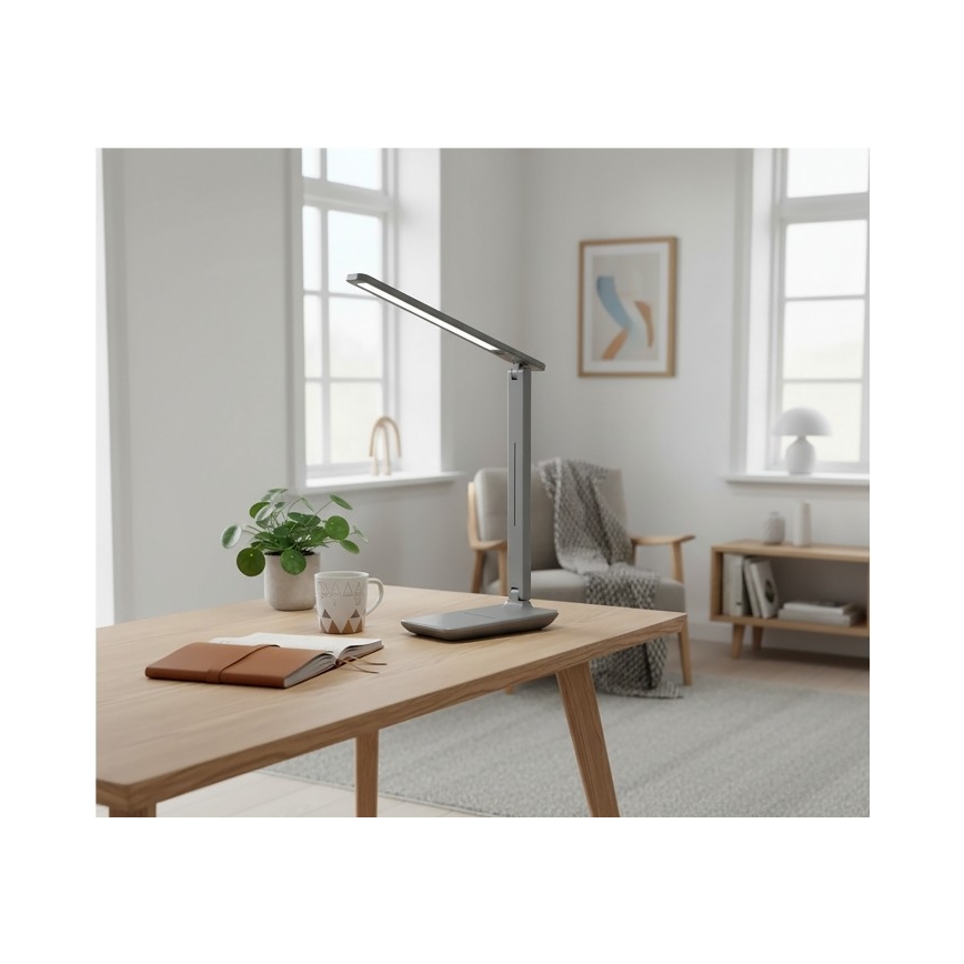 LED Stmívatelná stolní lampa NOBLITE N LED/7W/230V 3000/4000/6500K šedá