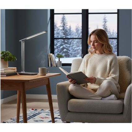 LED Stmívatelná stolní lampa NOBLITE N LED/7W/230V 3000/4000/6500K šedá