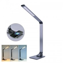 LED Stmívatelná stolní lampa s bezdrátovým nabíjením LED/10W/230V chrom