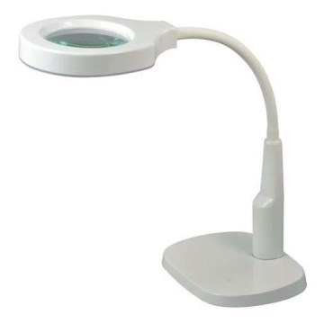 LED Stmívatelná stolní lampa s bifokální lupou LED/6W/230V 6000-7000K bílá
