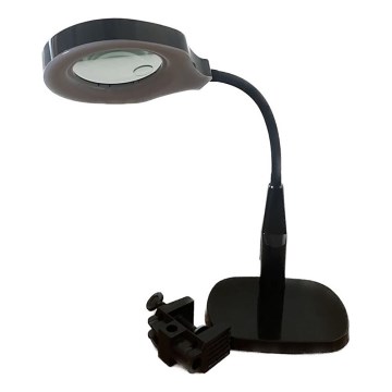 LED Stmívatelná stolní lampa s bifokální lupou LED/6W/230V 6000-7000K černá