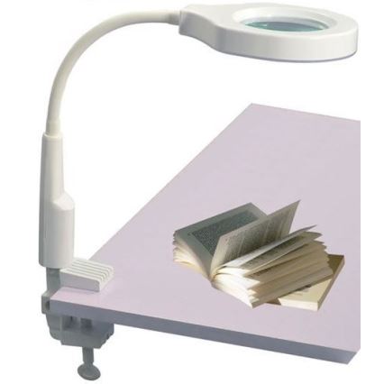 LED Stmívatelná stolní lampa s bifokální lupou LED/6W/230V 6000-7000K bílá
