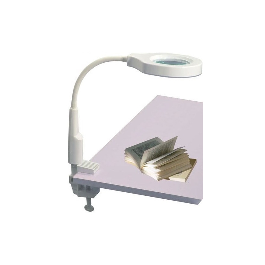 LED Stmívatelná stolní lampa s bifokální lupou LED/6W/230V 6000-7000K bílá
