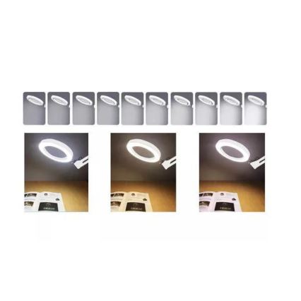 LED Stmívatelná stolní lampa s lupou LED/6W/5V 3000K/4000K/6000K bílá