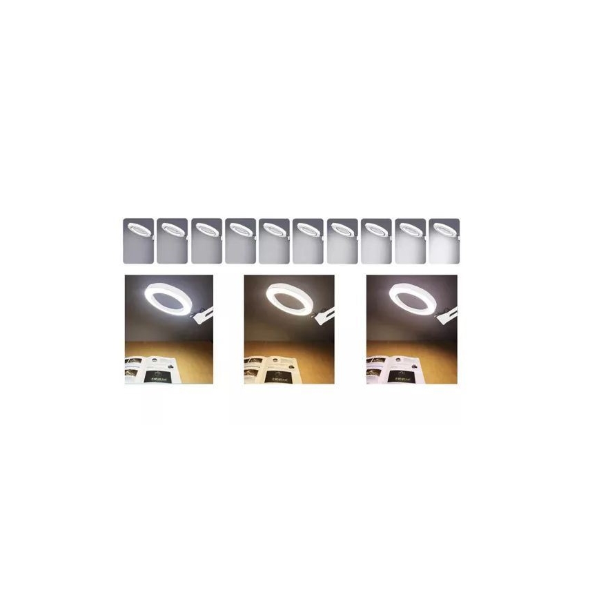 LED Stmívatelná stolní lampa s lupou LED/6W/5V 3000K/4000K/6000K bílá