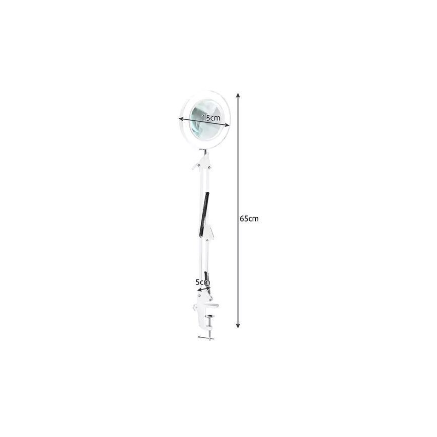 LED Stmívatelná stolní lampa s lupou LED/6W/5V 3000K/4000K/6000K bílá