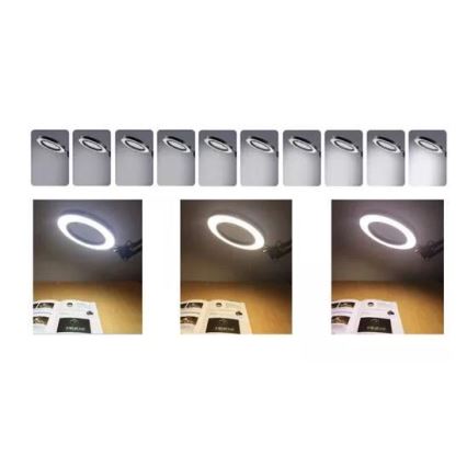 LED Stmívatelná stolní lampa s lupou LED/6W/5V 3000K/4000K/6000K černá