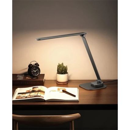 LED Stmívatelná stolní lampa s USB LED/7,5W/230V 3000K/4000K/5500K antracit