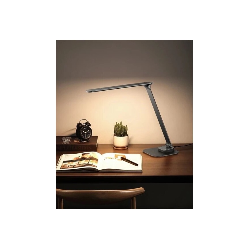 LED Stmívatelná stolní lampa s USB LED/7,5W/230V 3000K/4000K/5500K antracit