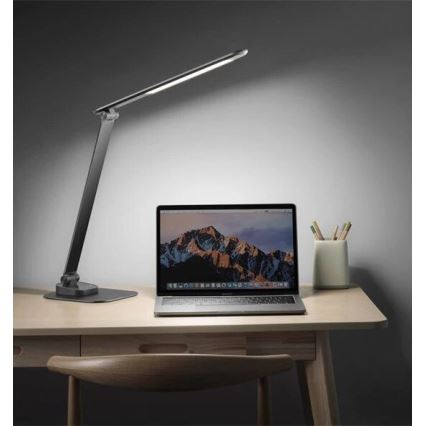LED Stmívatelná stolní lampa s USB LED/7,5W/230V 3000K/4000K/5500K antracit