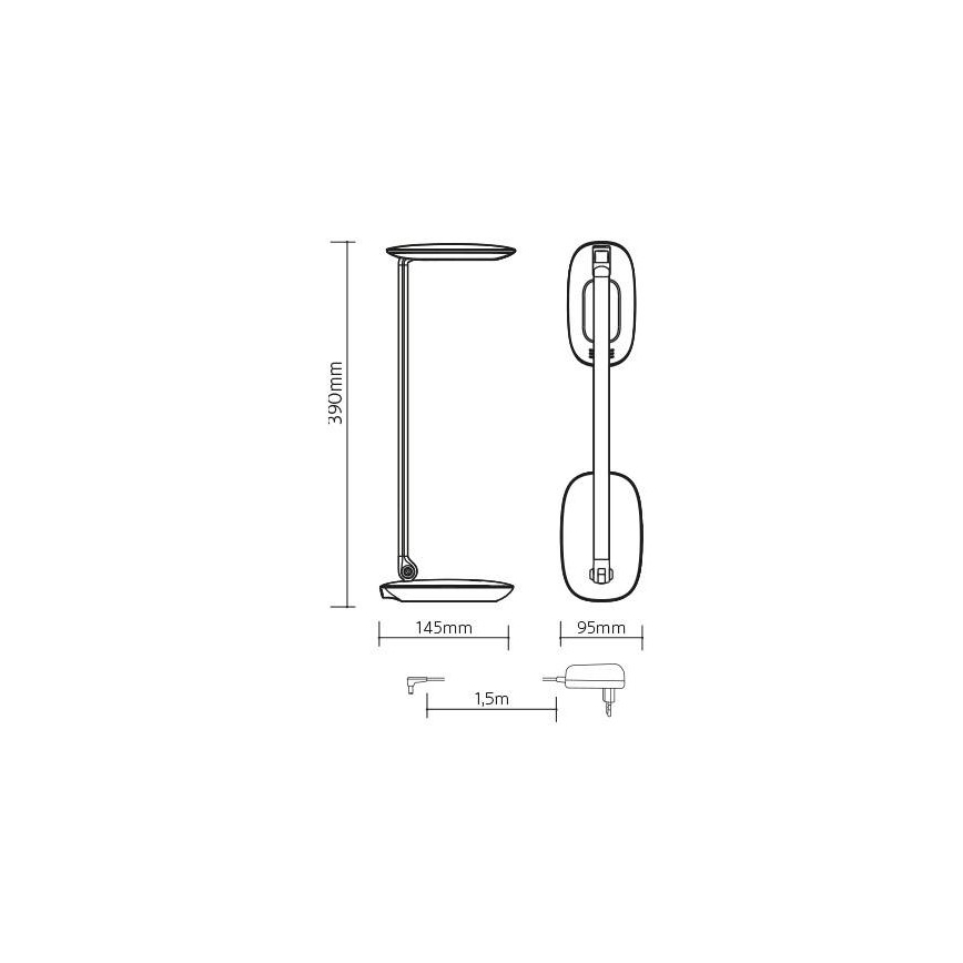 LED Stmívatelná stolní lampa s USB MOANA LED/6W/230V černá