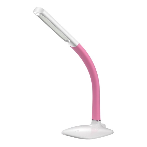 LED Stmívatelná stolní lampa se sklápěcím ramenem LED/8W/230V/12V růžová