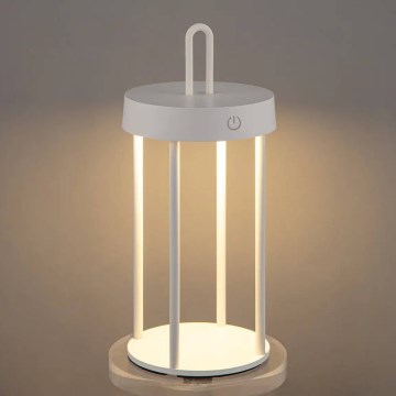 LED Stmívatelná venkovní nabíjecí dotyková stolní lampa GENTLE LED/1,5W/3,7V 3000 mAh IP44 bílá