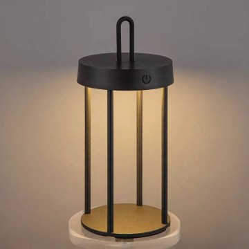 LED Stmívatelná venkovní nabíjecí dotyková stolní lampa GENTLE LED/1,5W/3,7V 3000 mAh IP44 černá