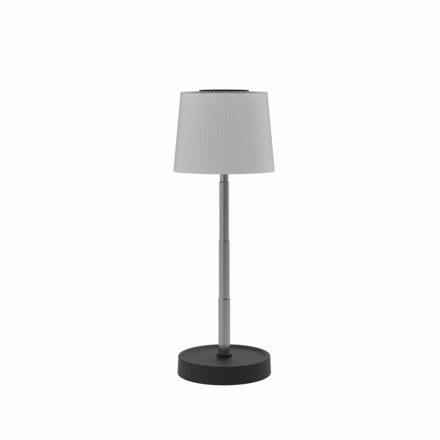 LED Stmívatelná dotyková venkovní nabíjecí stolní lampa LED/2W/5V IP44 1200 mAh šedá