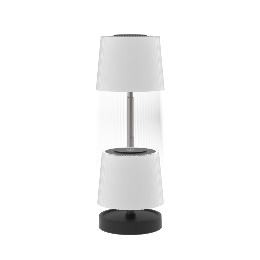 LED Stmívatelná dotyková venkovní nabíjecí stolní lampa LED/2W/5V IP44 1200 mAh šedá