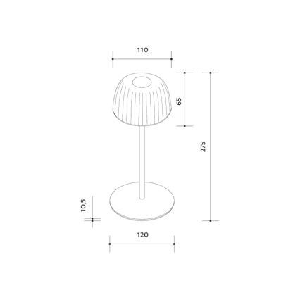 LED Stmívatelná venkovní nabíjecí stolní lampa VIVIEN LED/3W/5V 2700K 1600 mAh IP54 černá