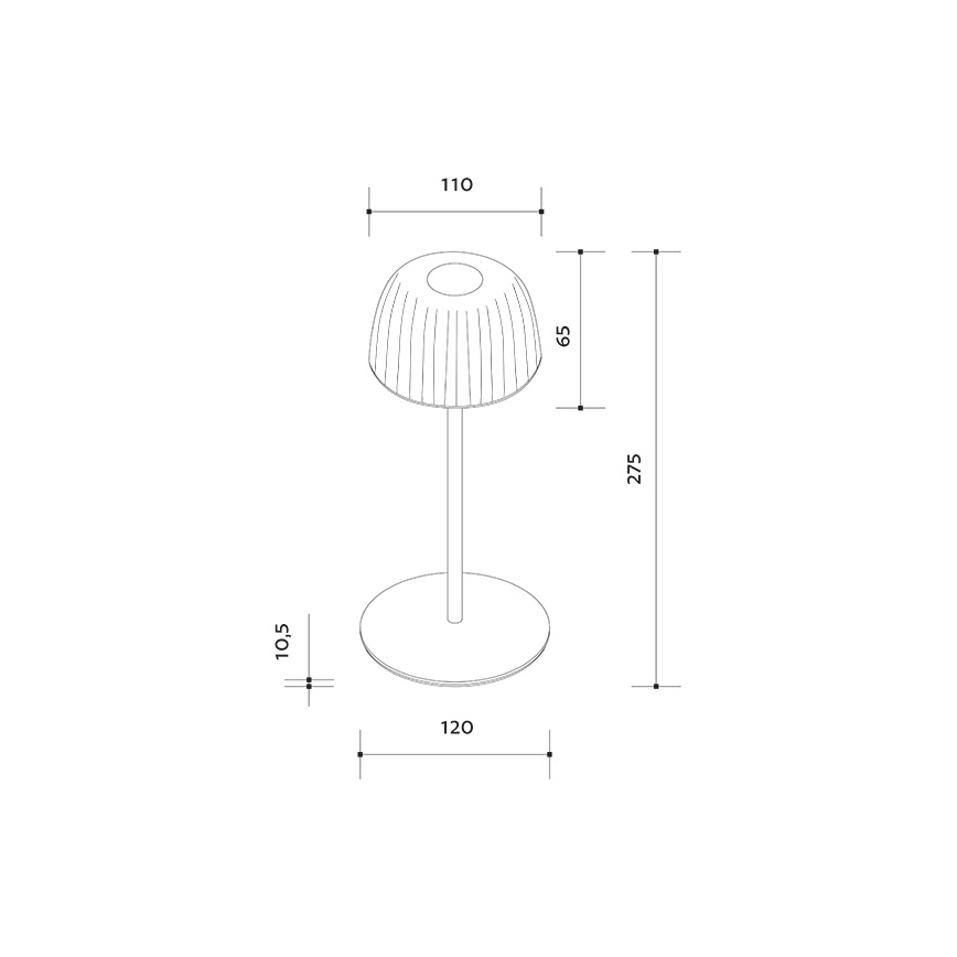 LED Stmívatelná venkovní nabíjecí stolní lampa VIVIEN LED/3W/5V 2700K 1600 mAh IP54 černá