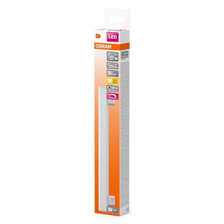 LED Stmívatelná zářivková trubice S14s/3W/230V 2700K 30 cm CRI 90 - Osram