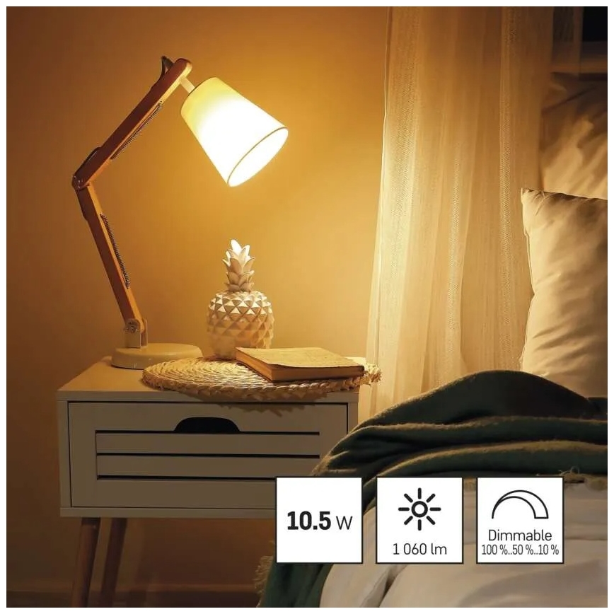LED Stmívatelná žárovka A60 E27/10,5W/230V 2700K