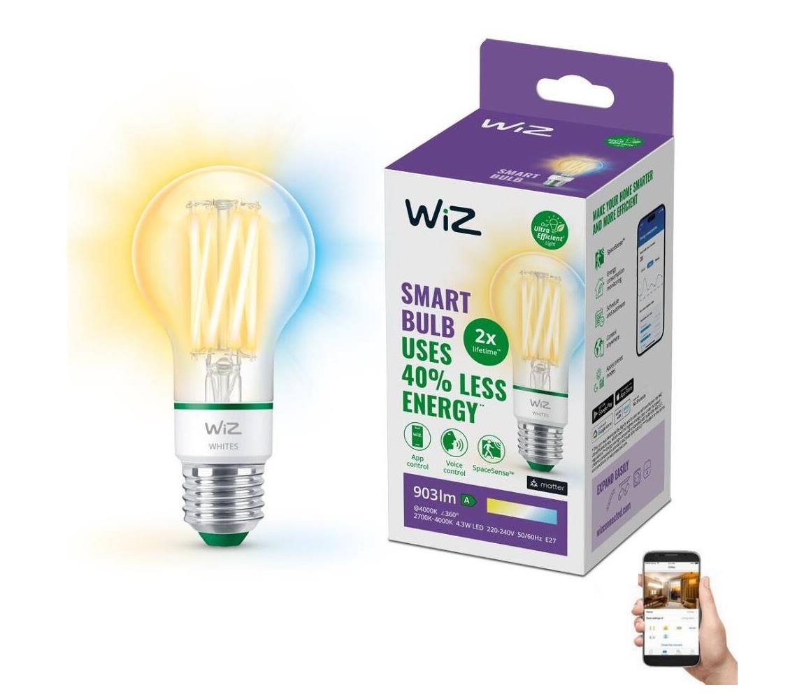 WiZ LED Stmívatelná žárovka A60 E27/4,3W/230V 2700-4000K CRI 90 Wi-Fi - WiZ