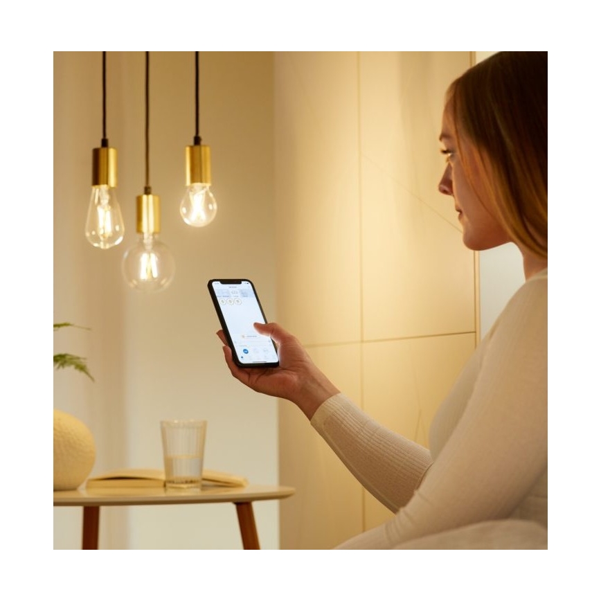 LED Stmívatelná žárovka FILAMENT A60 E27/6,7W/230V 2700-6500K CRI 90 Wi-Fi - WiZ