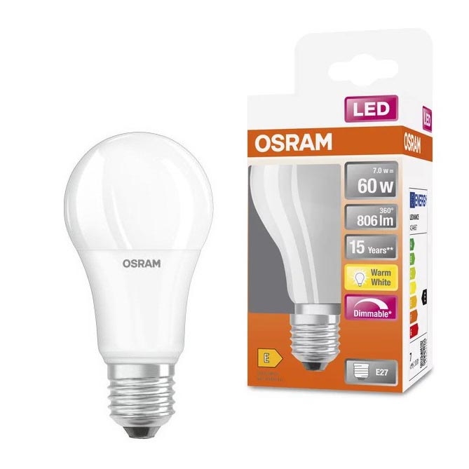 LED Stmívatelná žárovka A60 E27/7W/230V 2700K - Osram