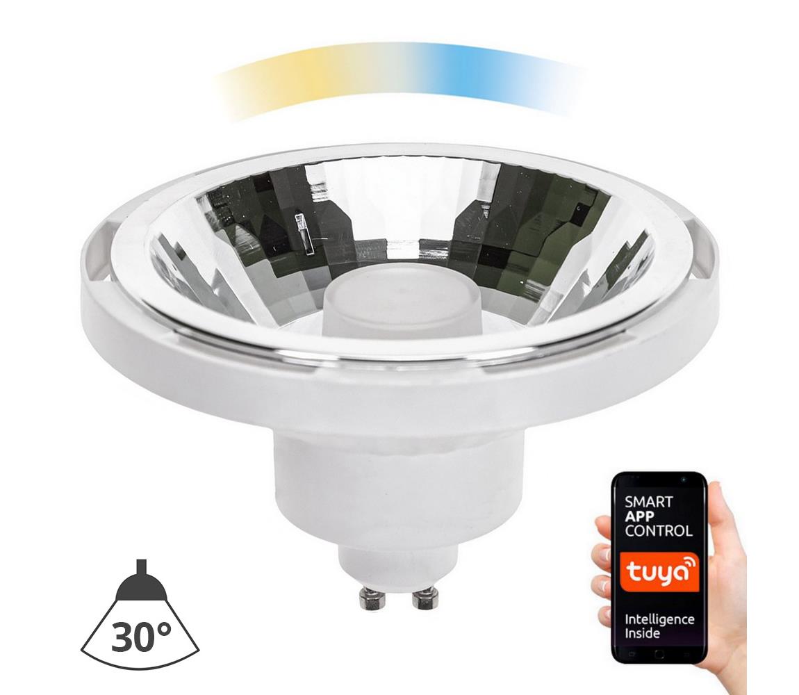  LED Stmívatelná žárovka AR111 GU10/10W/230V 3000-6500K Wi-Fi Tuya 30° bílá 