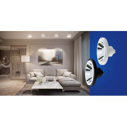 LED Stmívatelná žárovka AR111 GU10/10W/230V 3000-6500K Wi-Fi Tuya 30° černá