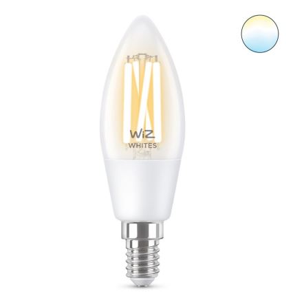 LED Stmívatelná žárovka FILAMENT C35 E14/4,9W/230V 2700-6500K CRI 90 Wi-Fi - WiZ