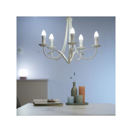 LED Stmívatelná žárovka C37 E14/4,9W/230V 2700-6500K CRI 90 Wi-Fi - WiZ