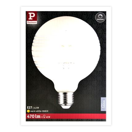 LED Stmívatelná žárovka CLASSIC G125 E27/4,5W/230V 2600K - Paulmann 28744