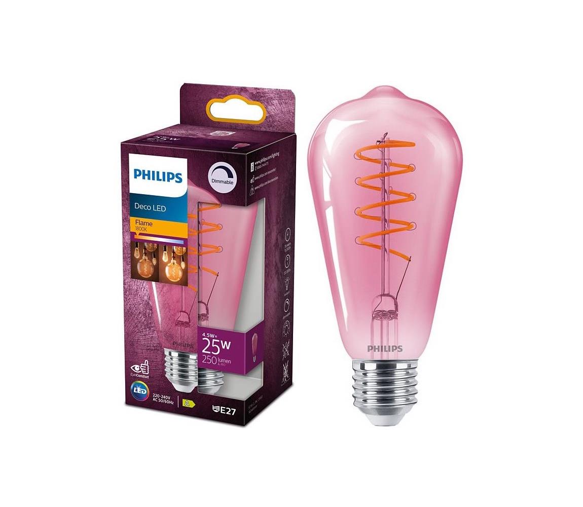 Philips LED Stmívatelná žárovka DECO Philips ST64 E27/4,5W/230V 1800K P5051