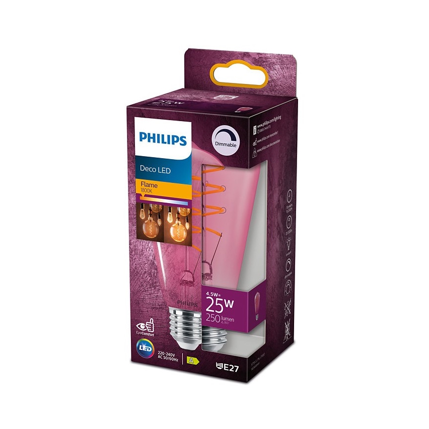 LED Stmívatelná žárovka DECO Philips ST64 E27/4,5W/230V 1800K