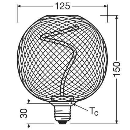LED Stmívatelná žárovka DECOR FILAMENT G125 E27/3,5W/230V 1800K zlatá - Osram