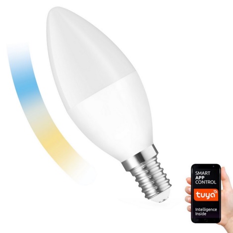LED Stmívatelná žárovka E14/5W/230V 2700-6500K Wi-Fi Tuya
