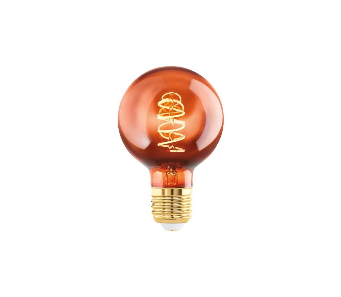 Eglo Stmívatelná filamentová LED žárovka , E27, G60, 4W, 30lm, 2000K, teplá bílá, měděná 110198