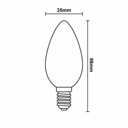 LED Stmívatelná žárovka FILAMENT C35 E14/6W/230V 3000K