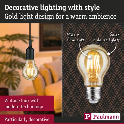 LED Stmívatelná žárovka FILAMENT E27/6W/230V 1700K - Paulmann 28522
