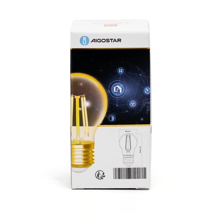 LED Stmívatelná žárovka FILAMENT G45 E27/4,5W/230V 2700-6500K Wi-Fi - Aigostar