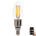 LED Stmívatelná žárovka FILAMENT MESH Smart C35 E14/4,5W/230V 2700-6500K - Aigostar