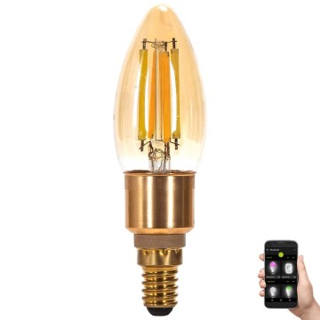 LED Stmívatelná žárovka FILAMENT MESH Smart C35 E14/4,5W/230V 2700-6500K - Aigostar
