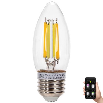 LED Stmívatelná žárovka FILAMENT MESH Smart C35 E27/4,5W/230V 2700-6500K - Aigostar