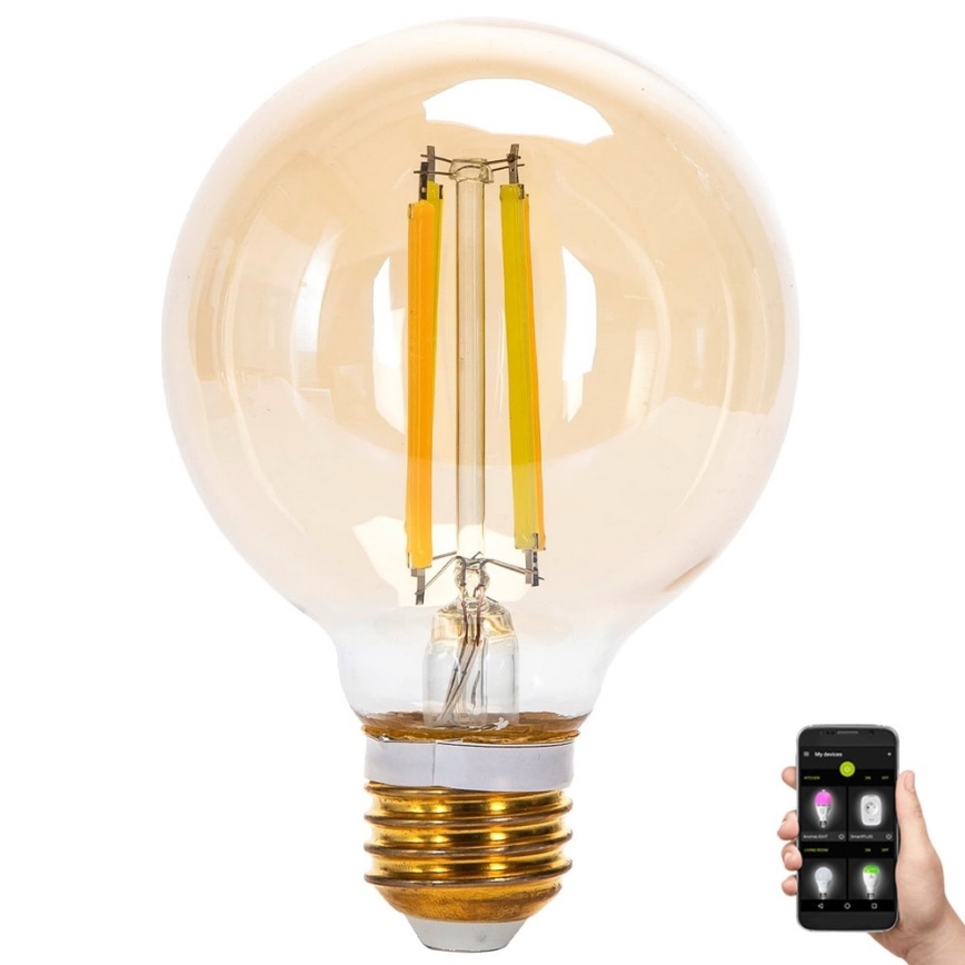 LED Stmívatelná žárovka FILAMENT MESH Smart G80 E27/6W/230V 2700-6500K - Aigostar