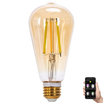 LED Stmívatelná žárovka FILAMENT MESH Smart ST64 E27/6W/230V 2700-6500K - Aigostar