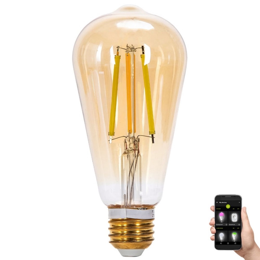 LED Stmívatelná žárovka FILAMENT MESH Smart ST64 E27/6W/230V 2700-6500K - Aigostar