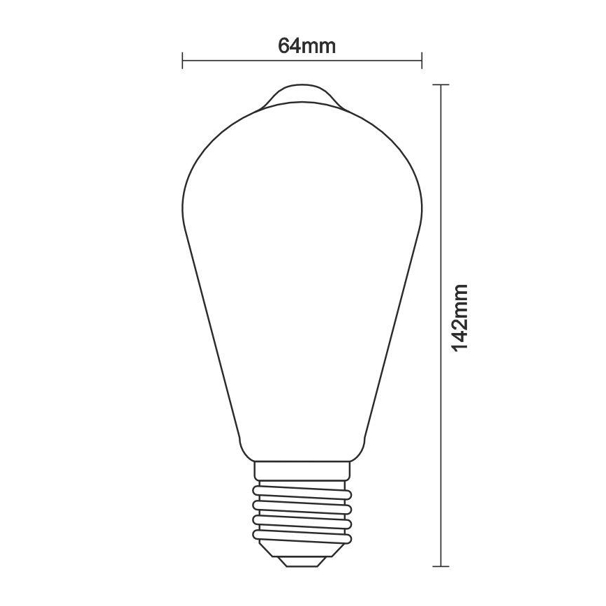 LED Stmívatelná žárovka FILAMENT ST64 E27/11W/230V 4000K