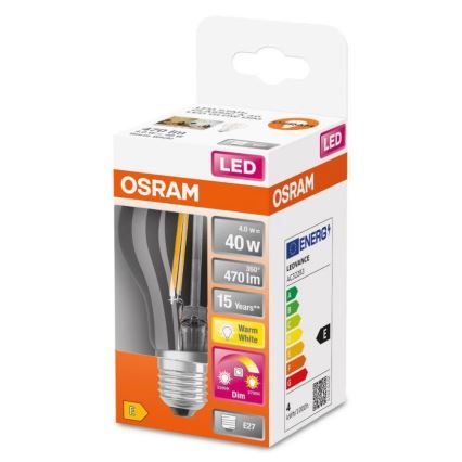 LED Stmívatelná žárovka GLOW DIM A60 E27/4W/230V 2200-2700K - Osram